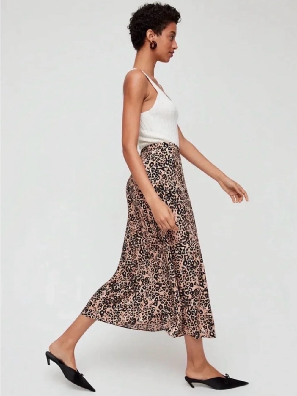 Aritzia Wilfred Leopard Print Midi Skirt - Size 4 - Picture 10 of 11